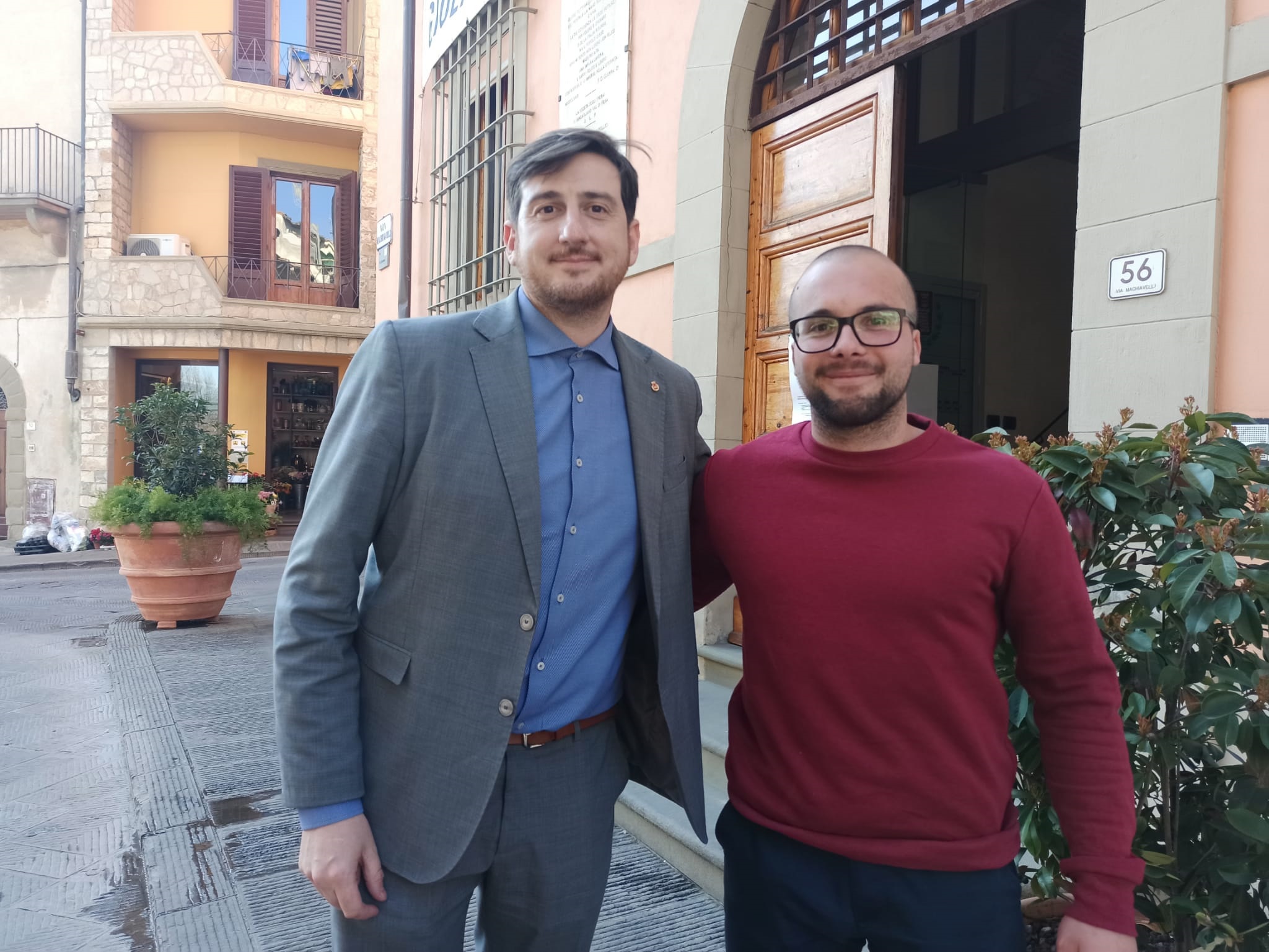 da sx Sindaco Roberto Ciappi, Tommaso Casagrande, Presidente CCN