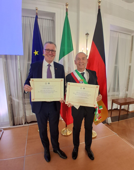 Il Sindaco riceve il premio con Presidente della Repubblica Federale Frank Walter Steinmeier